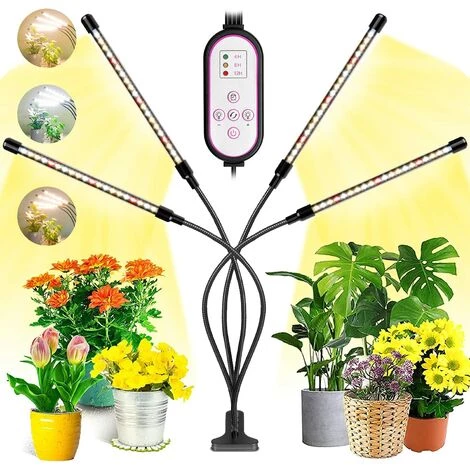 OSQI Lumière De Plante, 2020 Nouvelle Lumière De Croissance 80 LED 4 Têtes, Minuterie Automatique - Lampe LED Horticole Marche/arrêt Pour Semis, Plantes Grasses, Orchidée (660 Nm/3000K/5000K) 3 OSQI Lumière De Plante, 2020 Nouvelle Lumière De Croissance 80 LED 4 Têtes, Minuterie Automatique - Lampe LED Horticole Marche/arrêt Pour Semis, Plantes Grasses, Orchidée (660 Nm/3000K/5000K)