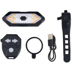 LADACèE Clignotant Velo Et Feu Arrière Avec Effets Sonores, Télécommande Sans-Fil, 5 Modes D'éclairage Différents, Rechargeable, Facile à Installer, Soyez Visible Et Indiquez Votre Direction à Tout Moment -Pas Cher Eclairage professionnel Magasin 65616147 5