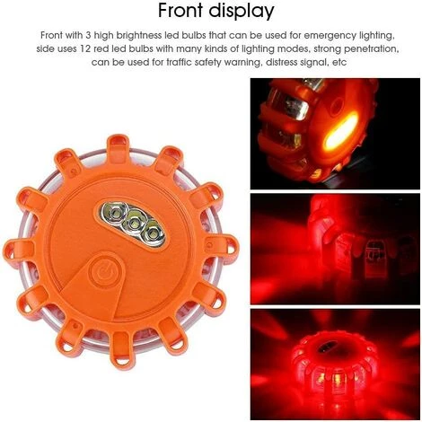 MONLY Voyant Orange 15 LED, Feux De Sécurité Routière à 9 Motifs Clignotants, Éclairage De Secours Multifonctionnel 4 MONLY Voyant Orange 15 LED, Feux De Sécurité Routière à 9 Motifs Clignotants, Éclairage De Secours Multifonctionnel – Image 2