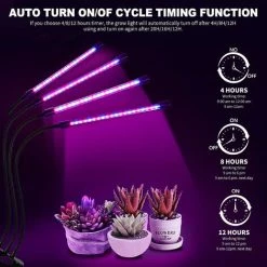MONLY Lampe Pour Plante, Lampe De Croissance 4 Têtes 72 LEDs, Lampe Horticole Des Plantes Avec Minuteur Automatique 4H/8H/12H, 3 Modes Et 5 Niveaux De Gradation, Avec Charge Usb, Réglable à 360° -Pas Cher Eclairage professionnel Magasin 66807986 4