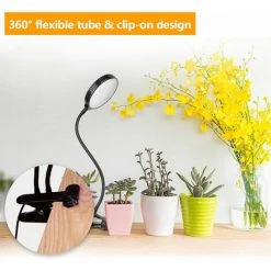 KAEJYIUT Usb Red Light Plante Pousse Et Bleu Du Spectre Reglable De Bureau Growing Lampe A Pince Pour Plantes D'Interieur 5 Niveaux Dimmable 4/8 / 12H Timer, Deux Tete Legere -Pas Cher Eclairage professionnel Magasin 66995814 3