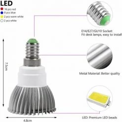 ENLENK 10W 28LED Ampoule Lampe De Croissance Eclairage Plein Spectre Avec 7 Longueur D'Onde Horticulture Ampoule AC 85-265V Pour Des Plantes, Des Fleurs Et Des Légumes Intérieur/ Serre/ Jardin E27 -Pas Cher Eclairage professionnel Magasin 68162619 3