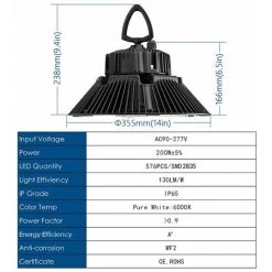2×Anten 200W UFO LED Anti-Éblouissement Rond Industriel LED Étanche IP65 Projecteur Extérieur Blanc Froid 6000K (Boîte De Jonction Fournie) -Pas Cher Eclairage professionnel Magasin 8282760 4